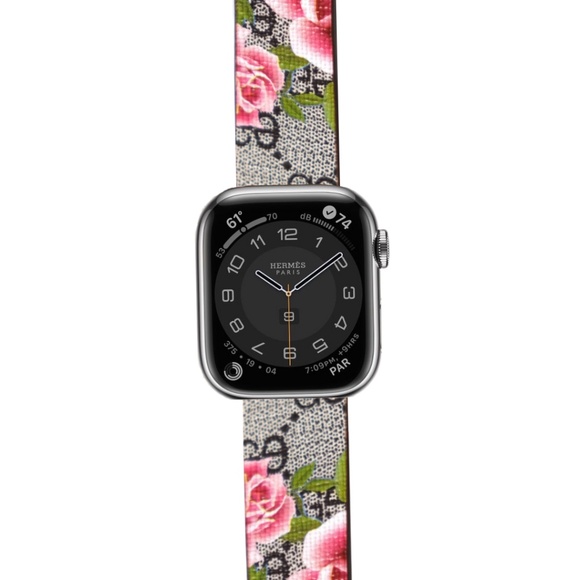 DESIGNER APPLE WATCH GG FLORAL 38MM 40MM 41MM 42MM 44MM 45MM 46MM 49MM - Picture 1 of 6